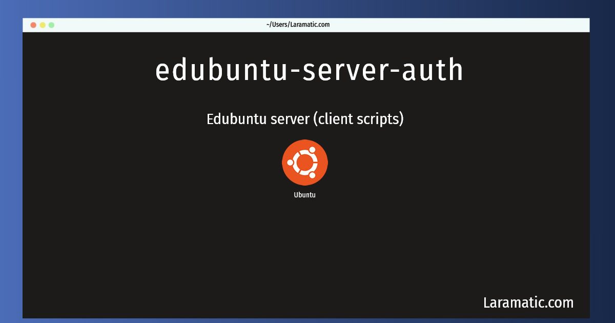 edubuntu server auth