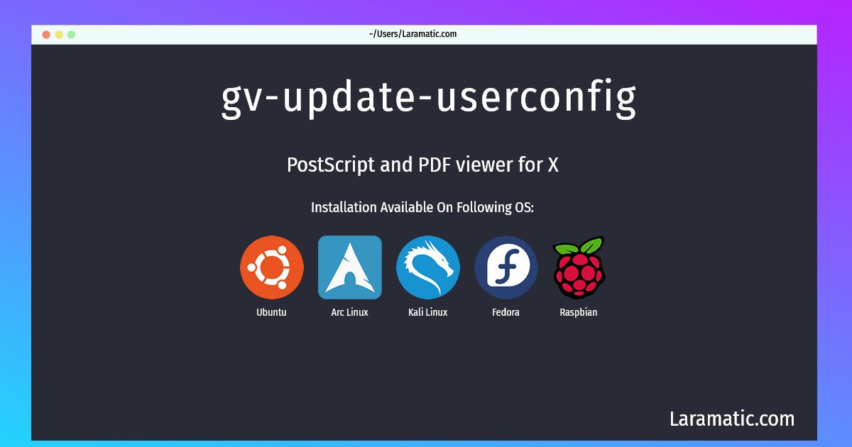 gv update userconfig