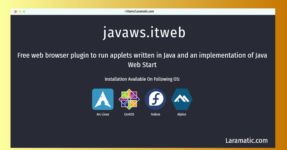 How To Install Javaws itweb Laramatic