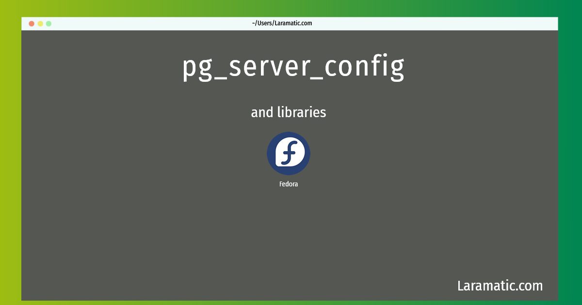 pg server config