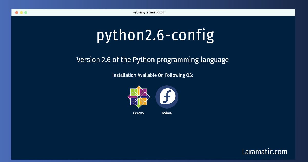 python2 6 config