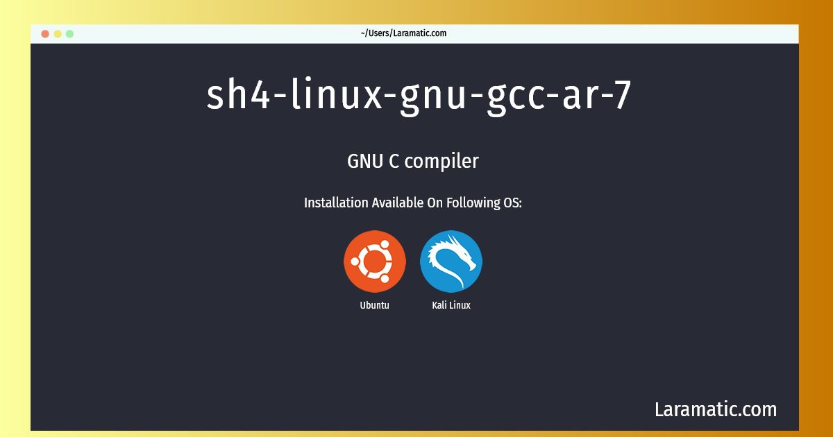 sh4 linux gnu gcc ar 7