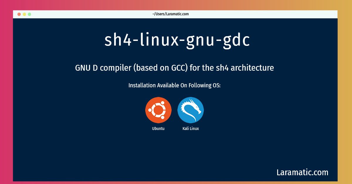 sh4 linux gnu gdc