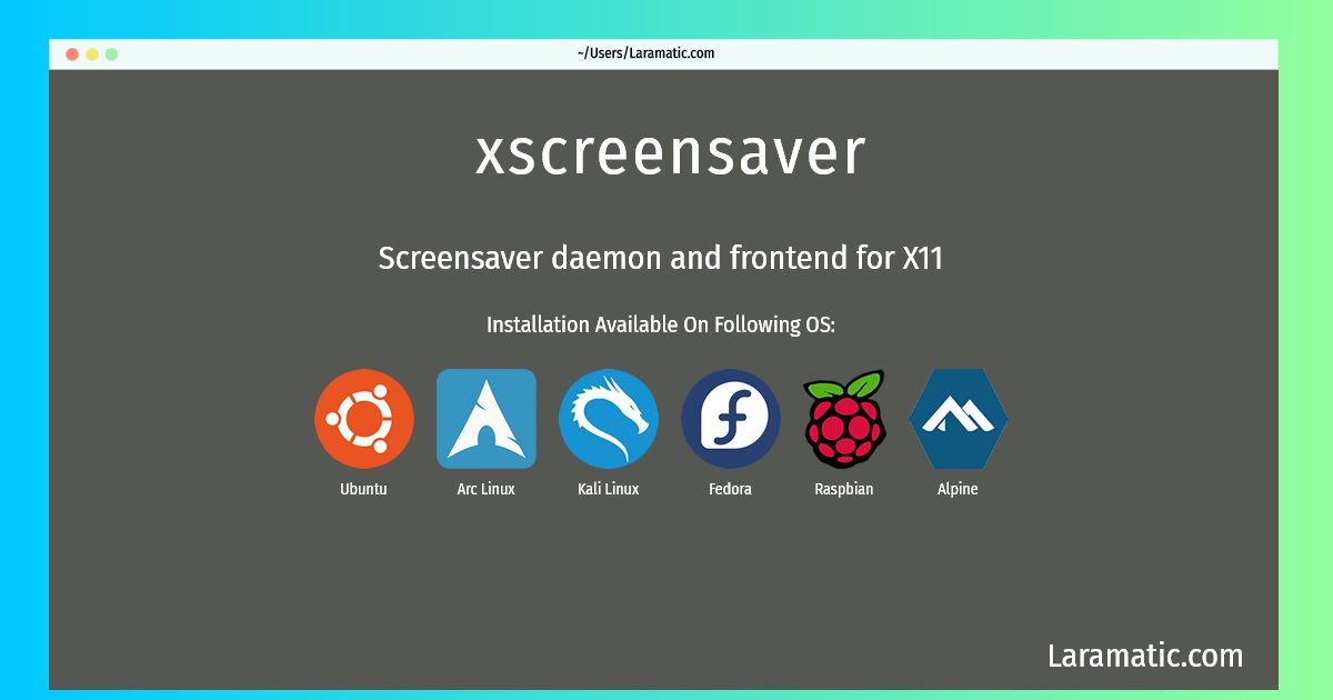 xscreensaver configuration