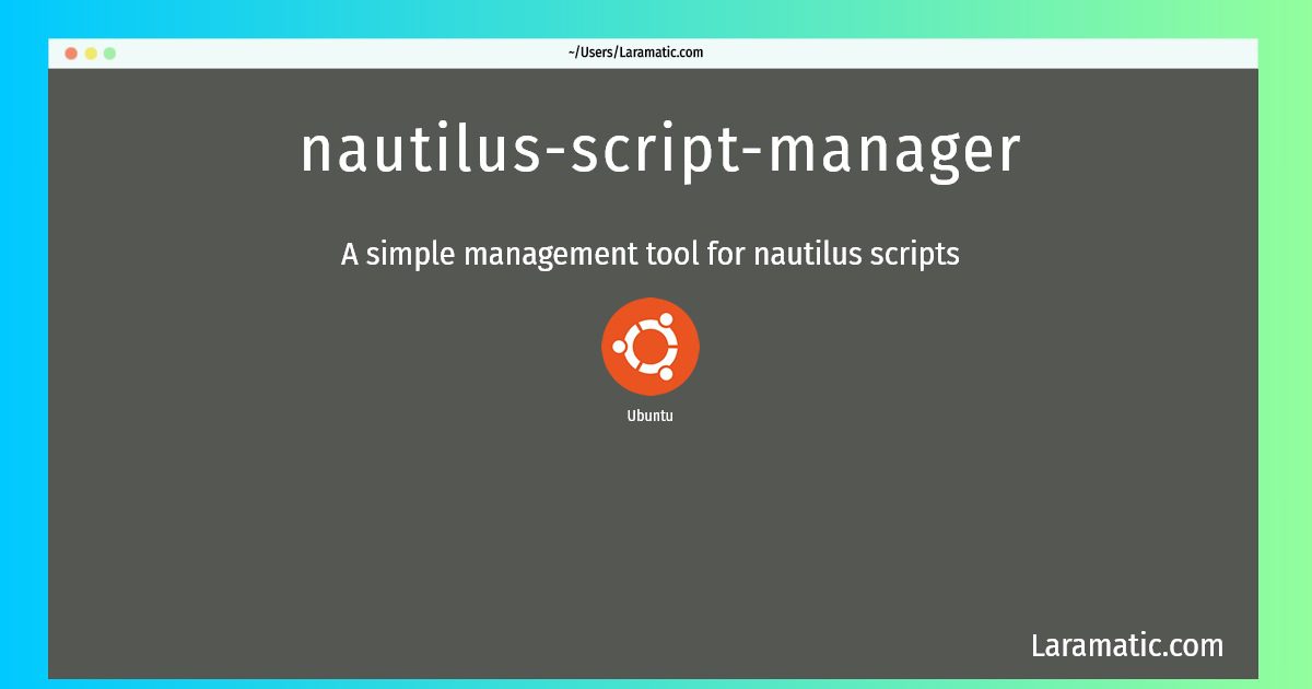 nautilus script manager