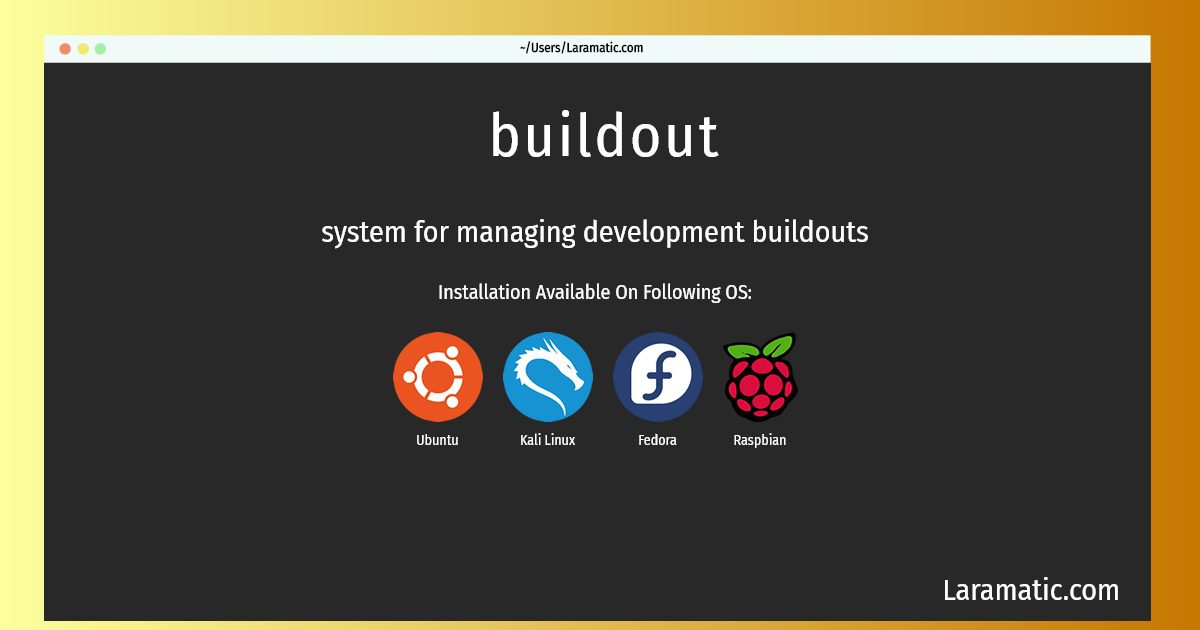 How To Install Buildout Laramatic