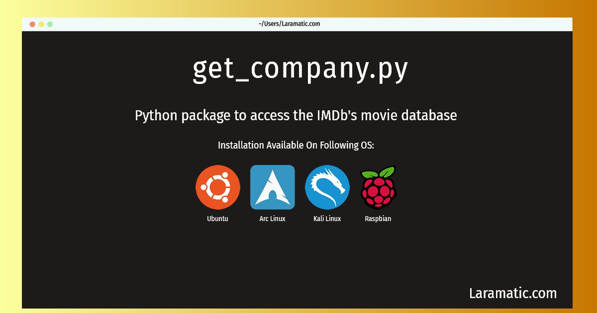 How To Install Get company py In Debian Ubuntu Arch Kali And 