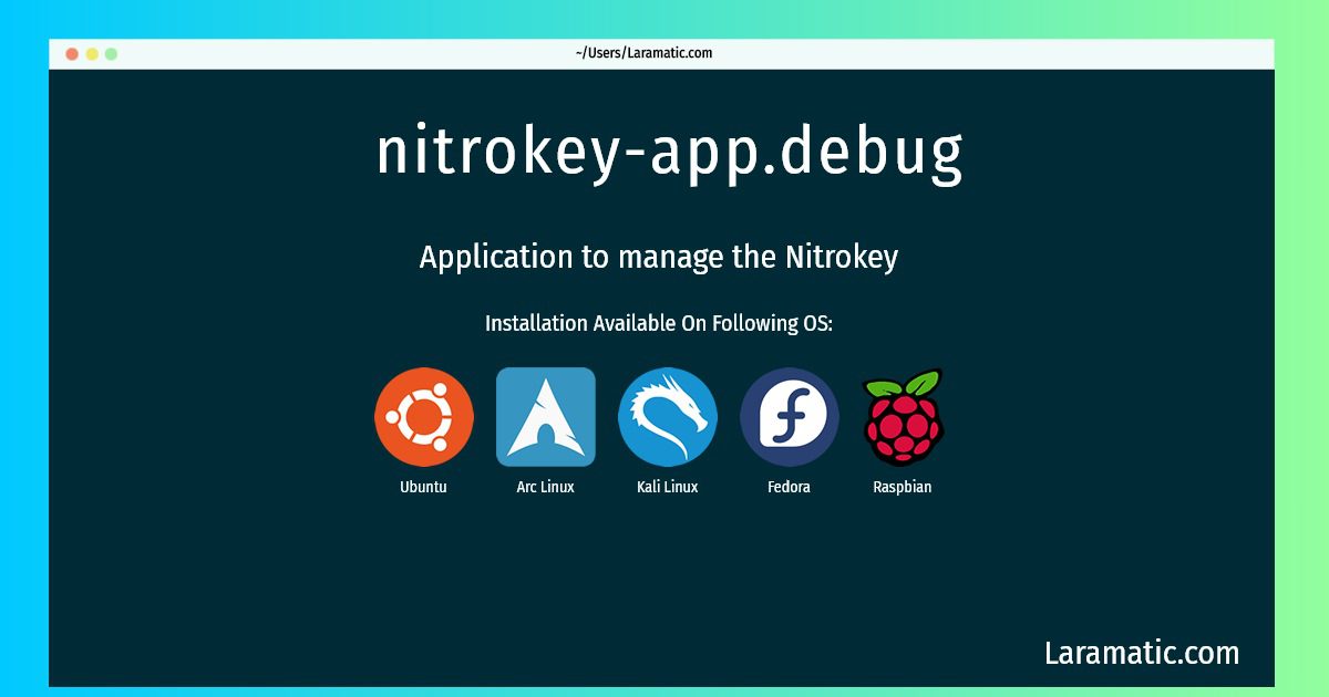 nitrokey app debug