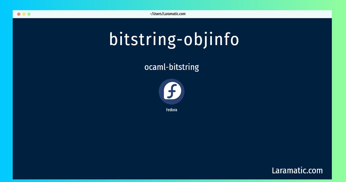 bitstring objinfo