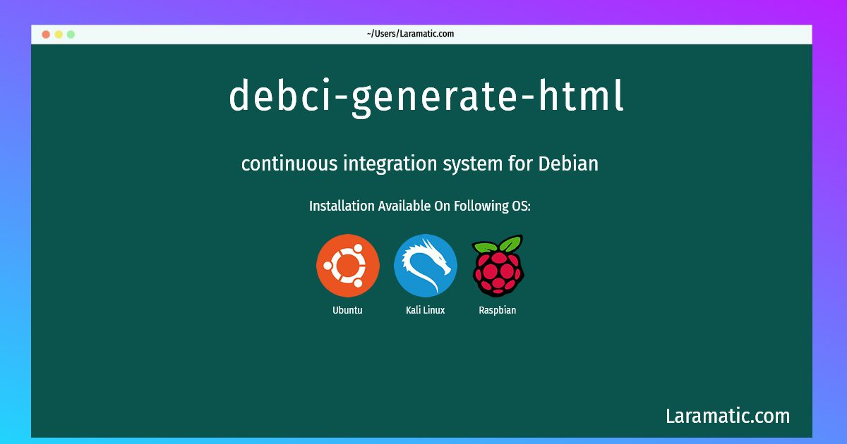 debci generate html
