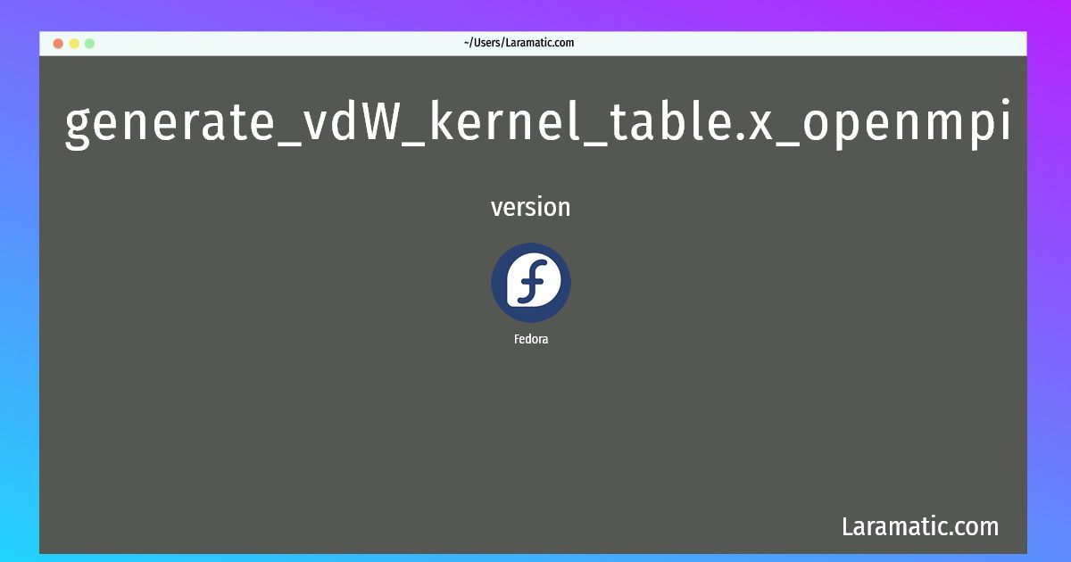 generate vdw kernel table