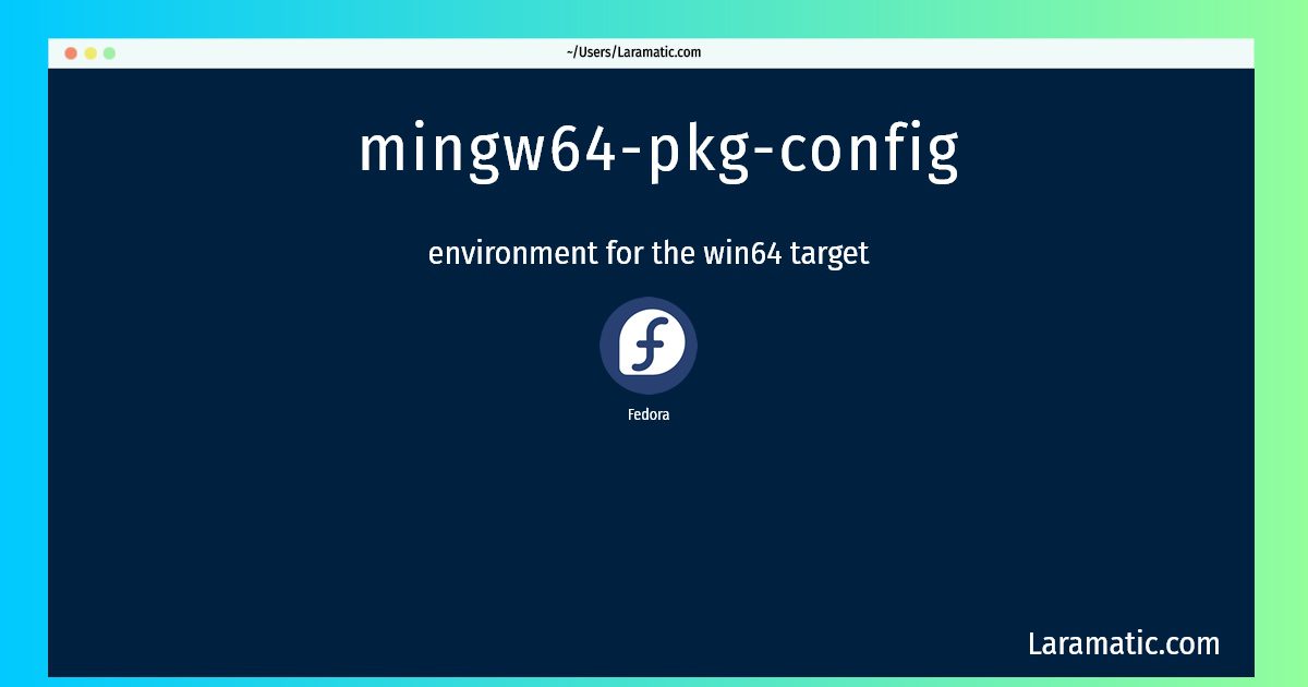 mingw64 pkg config