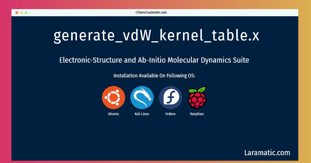generate vdw kernel table