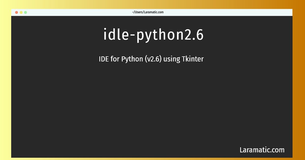 idle python2 6