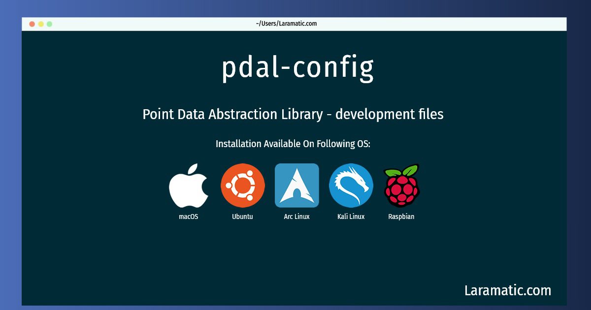 pdal config