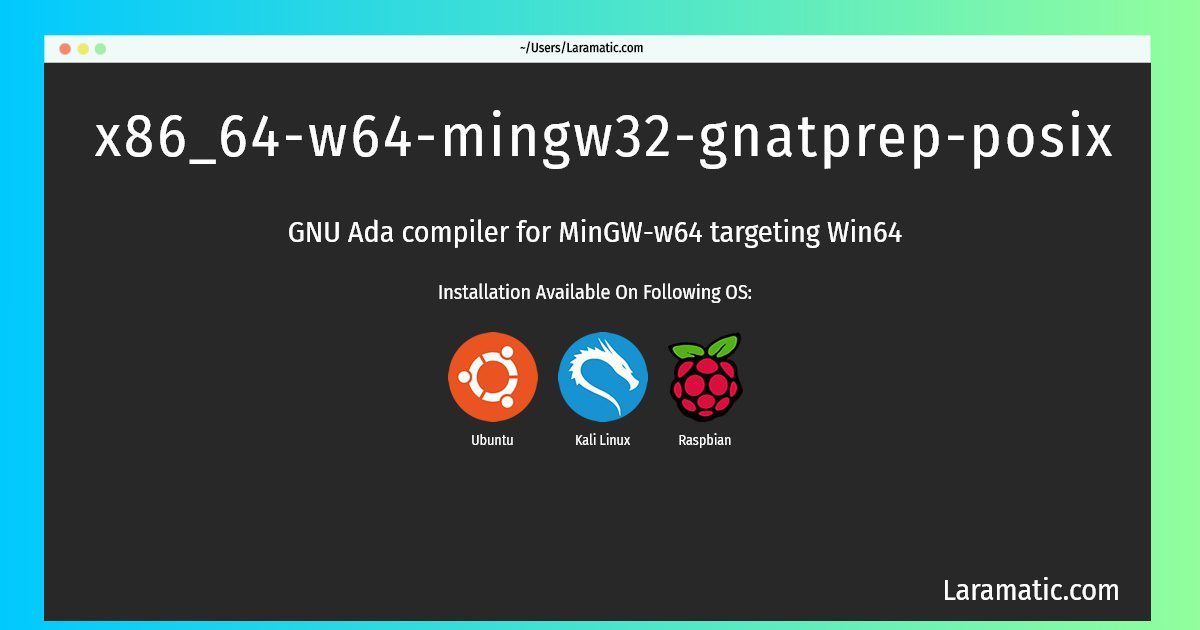x86 64 w64 mingw32 gnatprep