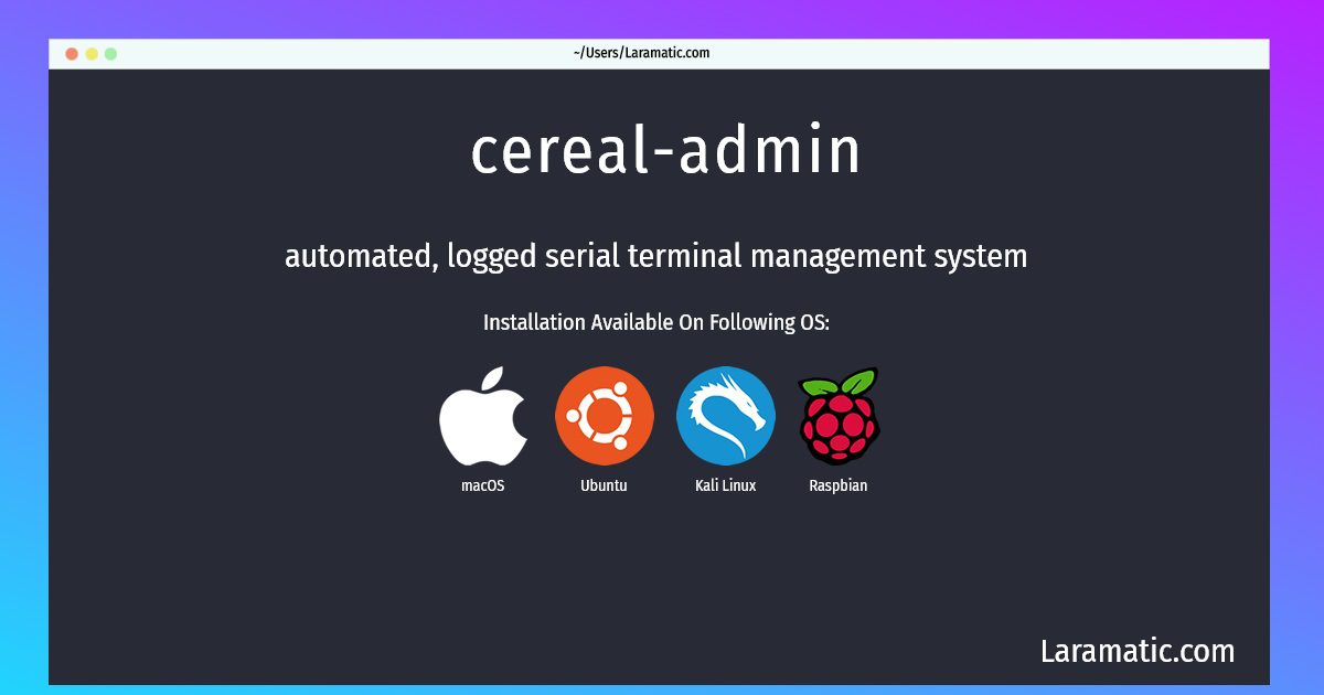 cereal admin