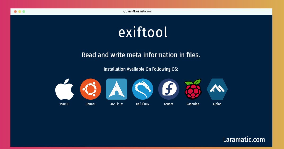 install exiftool kali linux
