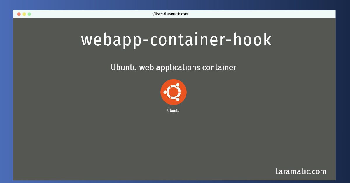 webapp container hook