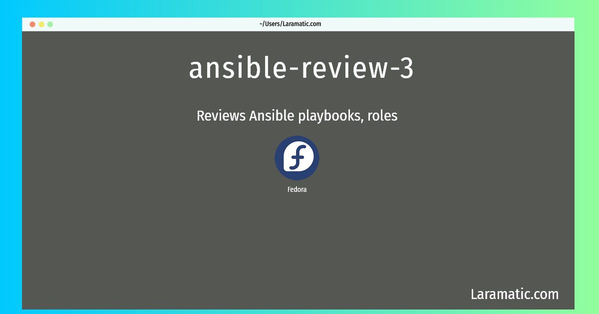 ansible review 3