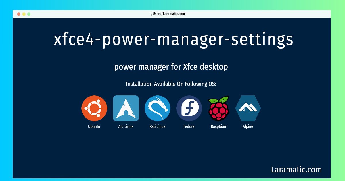 xfce4 power manager settings