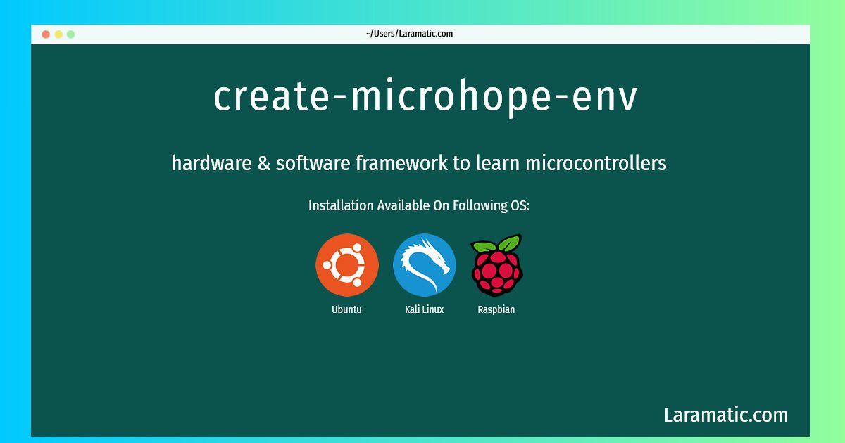 create microhope env