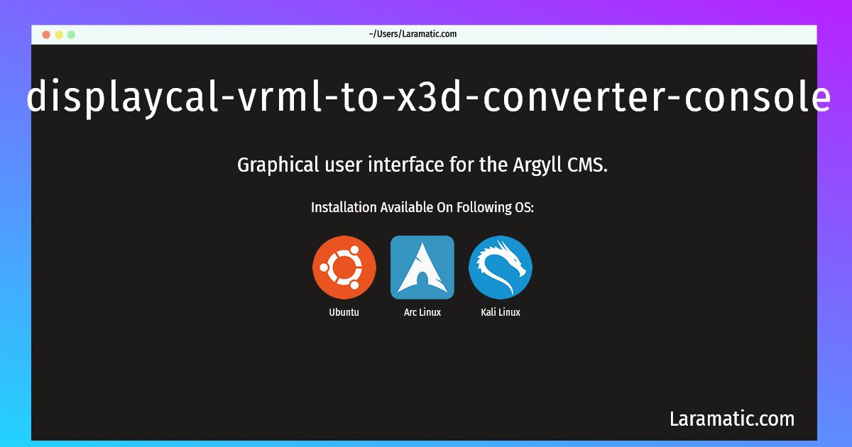 displaycal vrml to x3d converter console