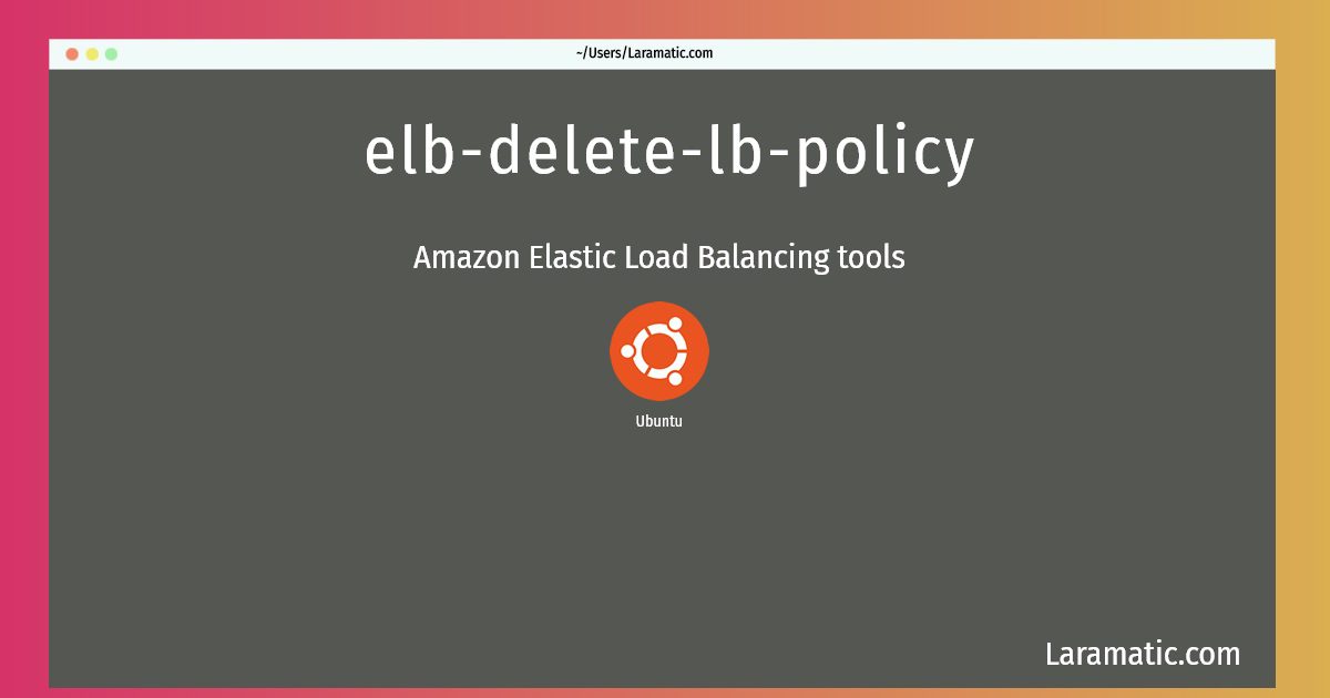 elb delete lb policy