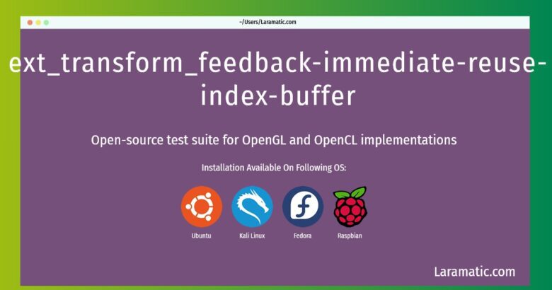 ext transform feedback immediate reuse index buffer