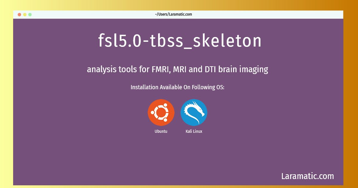 fsl5 0 tbss skeleton