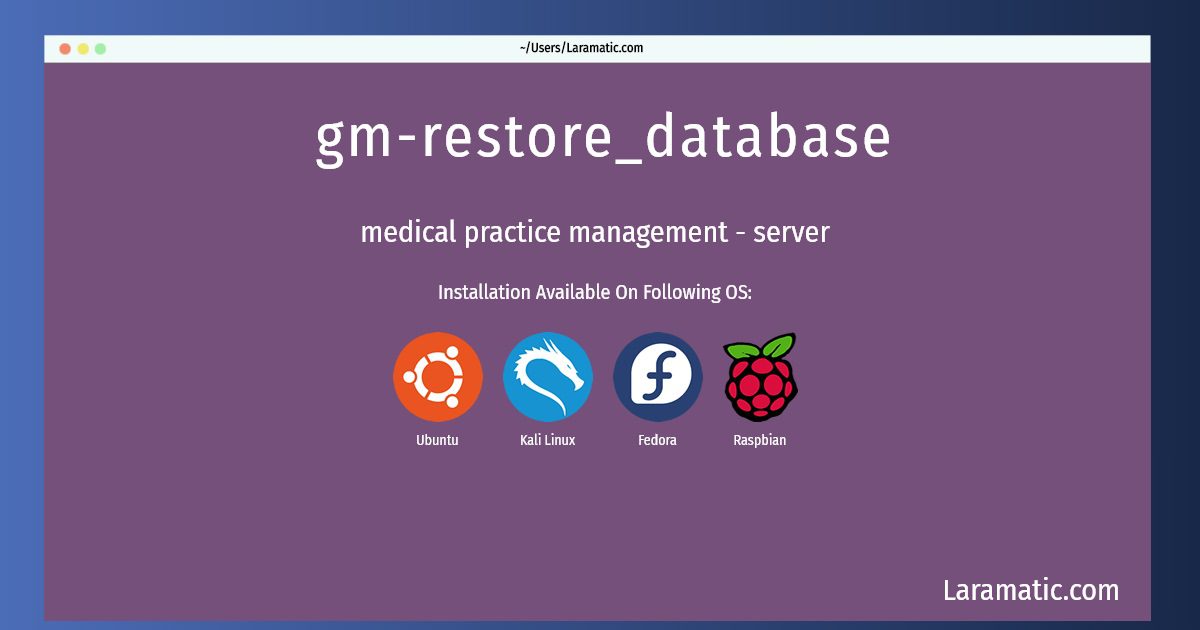 gm restore database