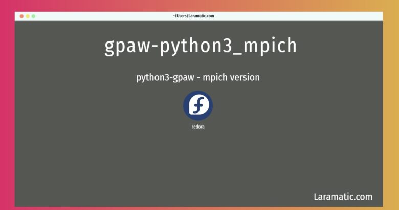 gpaw python3 mpich