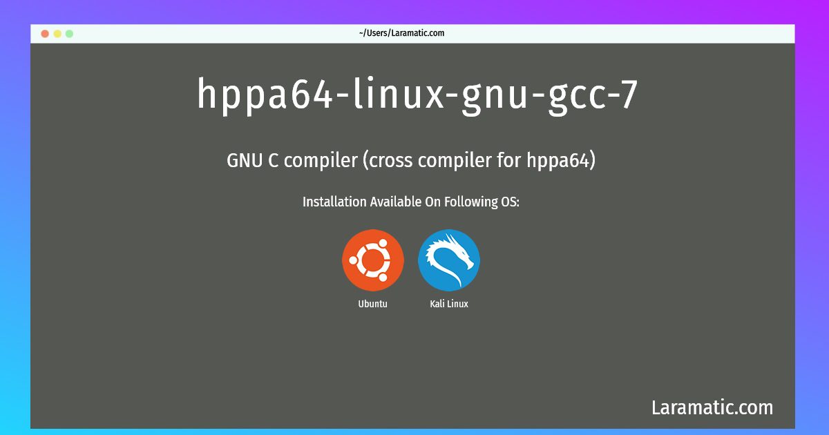 hppa64 linux gnu gcc 7