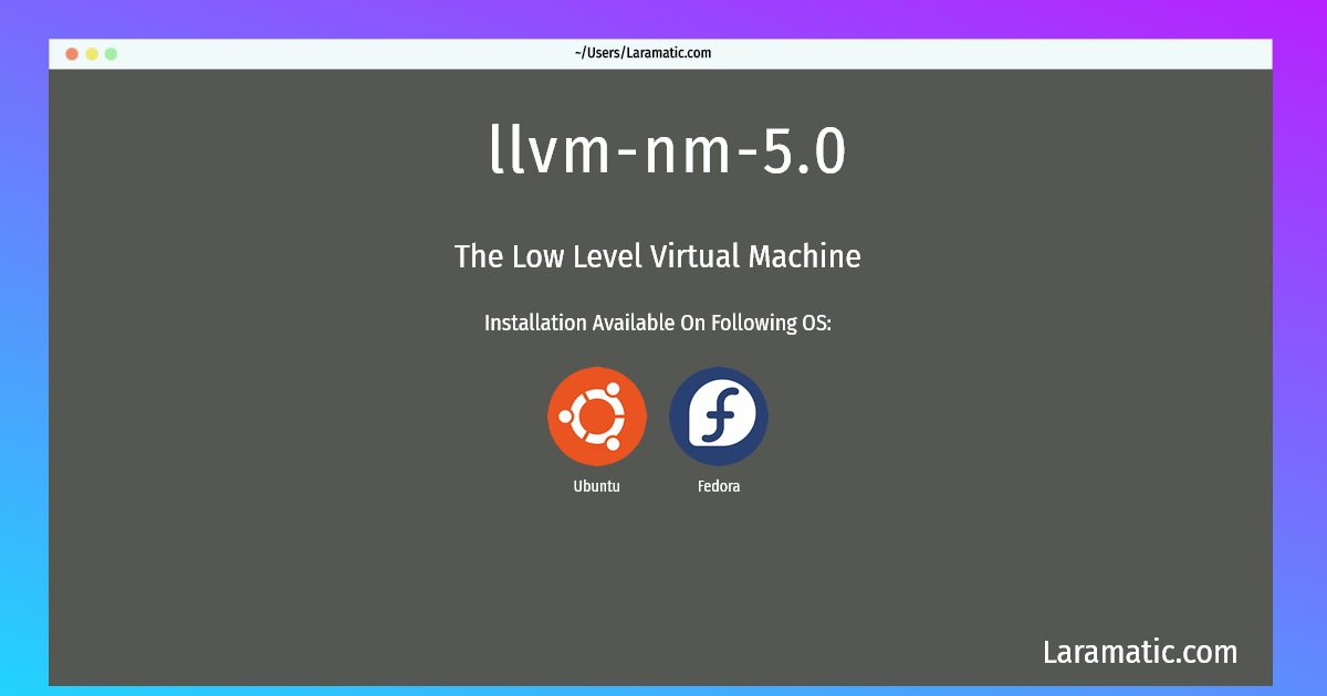 llvm nm 5 0