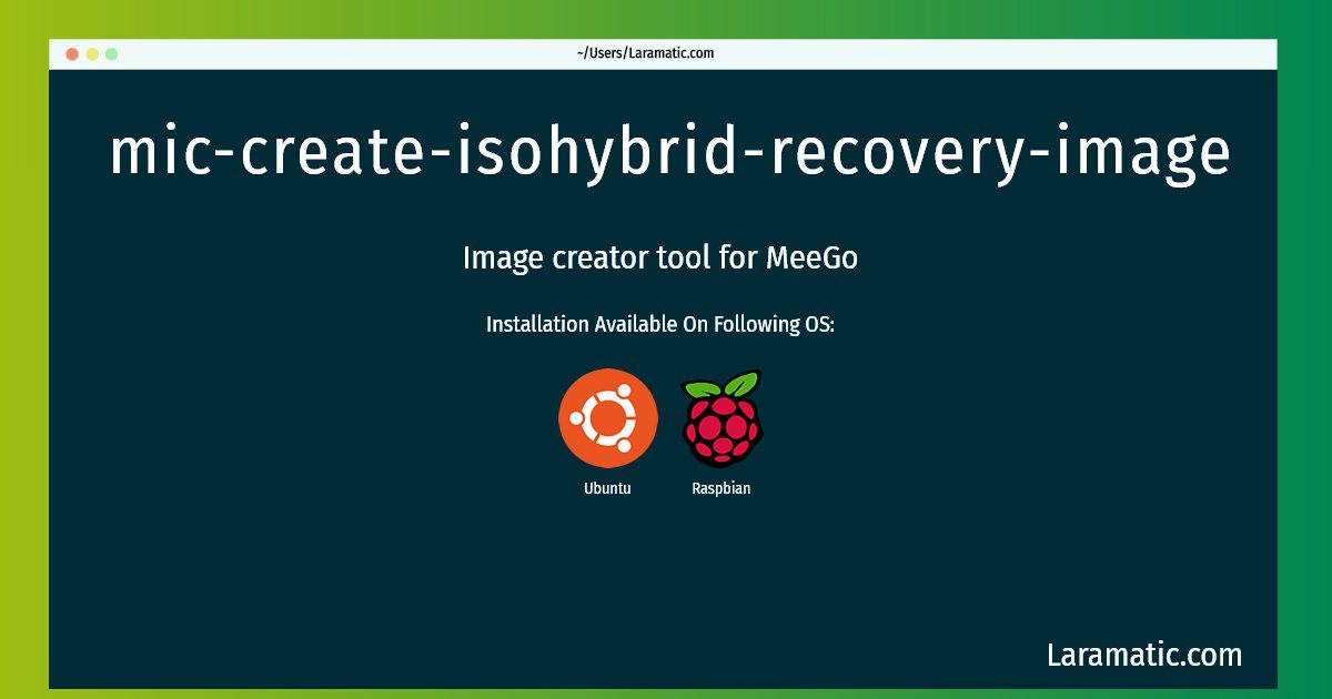 mic create isohybrid recovery image