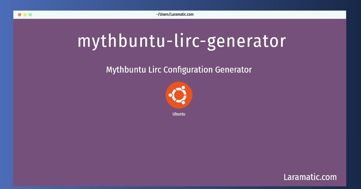 mythbuntu lirc generator
