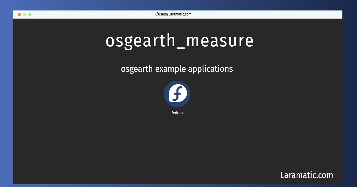 osgearth measure