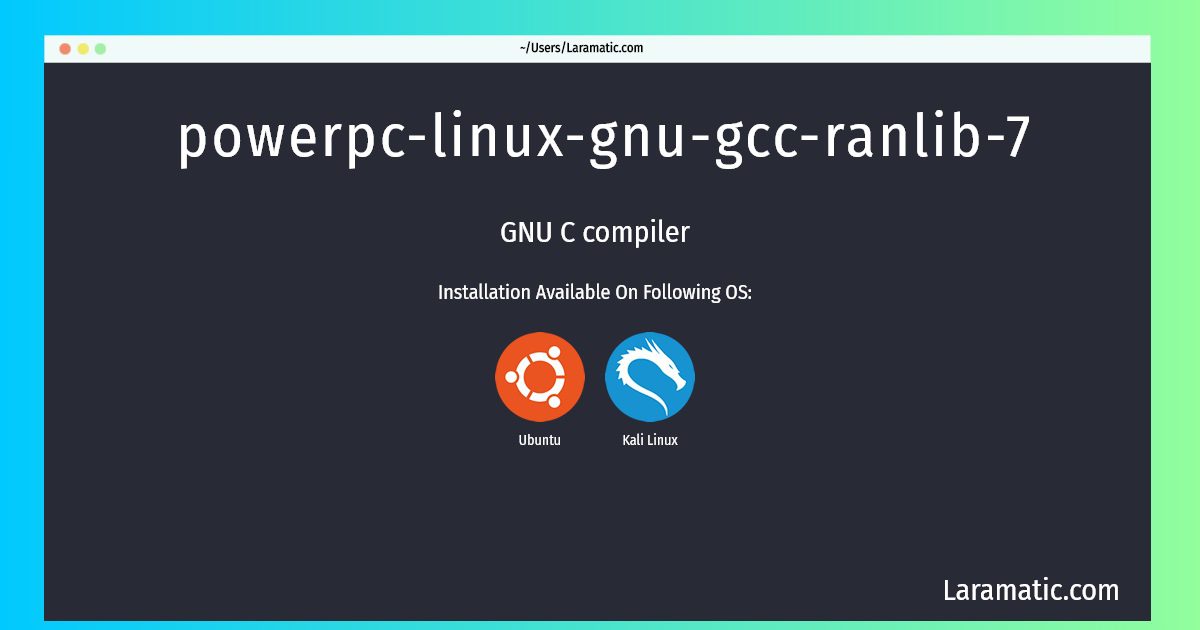 powerpc linux gnu gcc ranlib 7