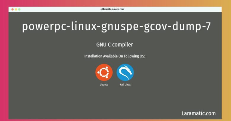 powerpc linux gnuspe gcov dump 7
