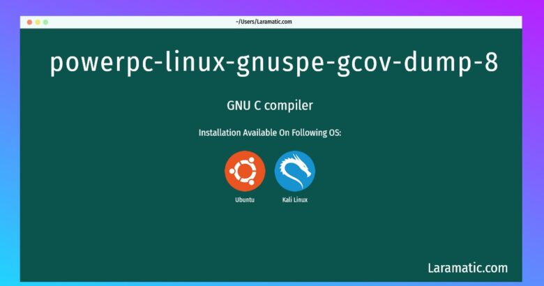 powerpc linux gnuspe gcov dump 8