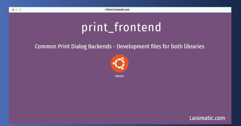 print frontend