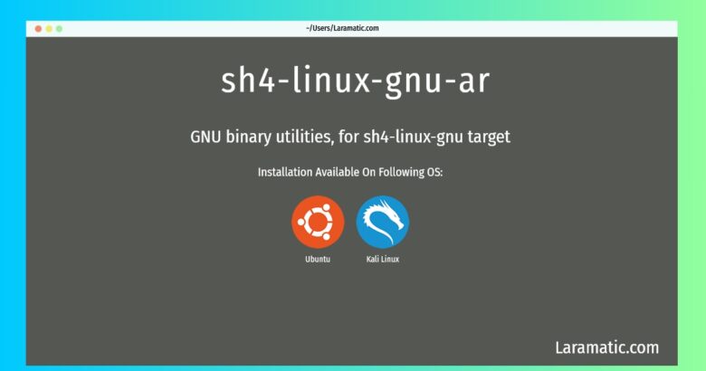 sh4 linux gnu ar