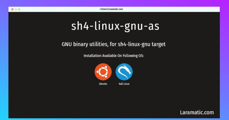 sh4 linux gnu as