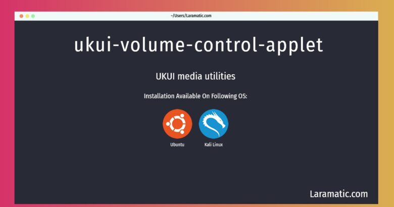 ukui volume control applet
