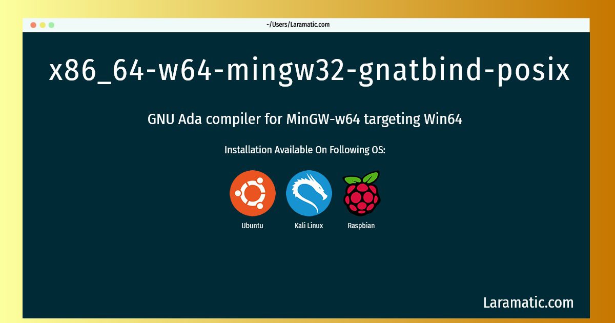 x86 64 w64 mingw32 gnatbind
