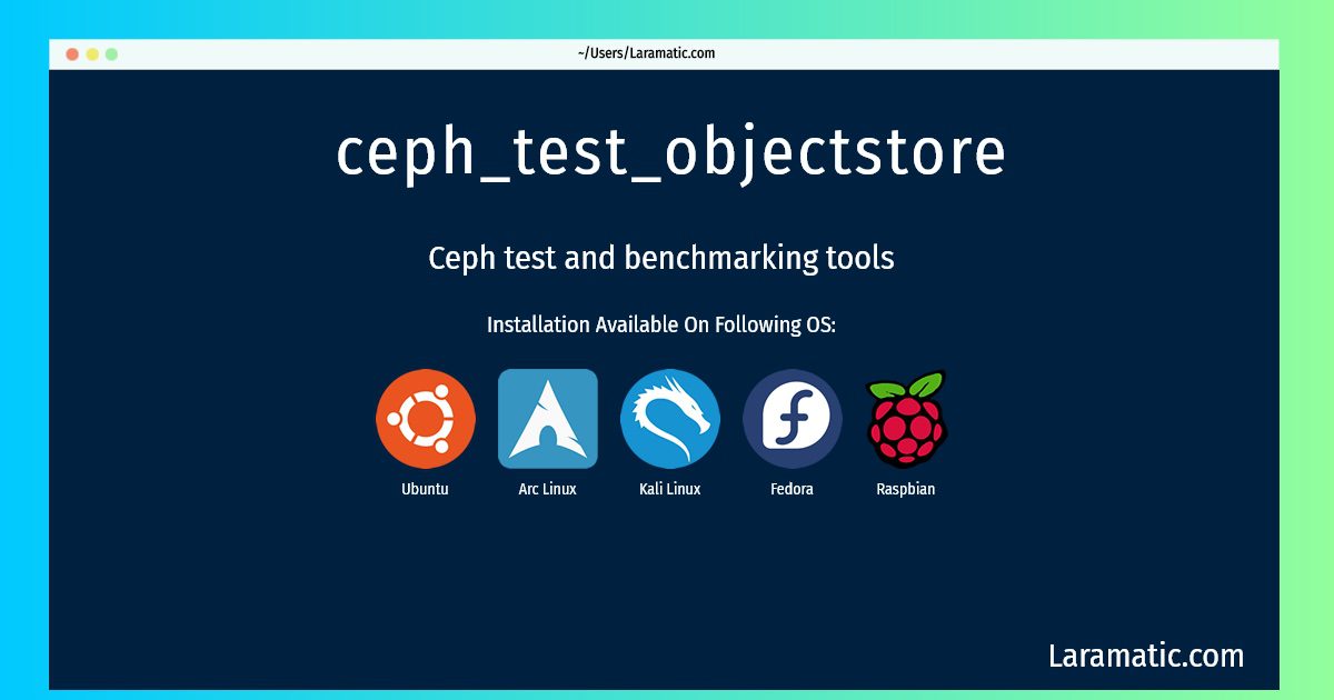ceph test objectstore