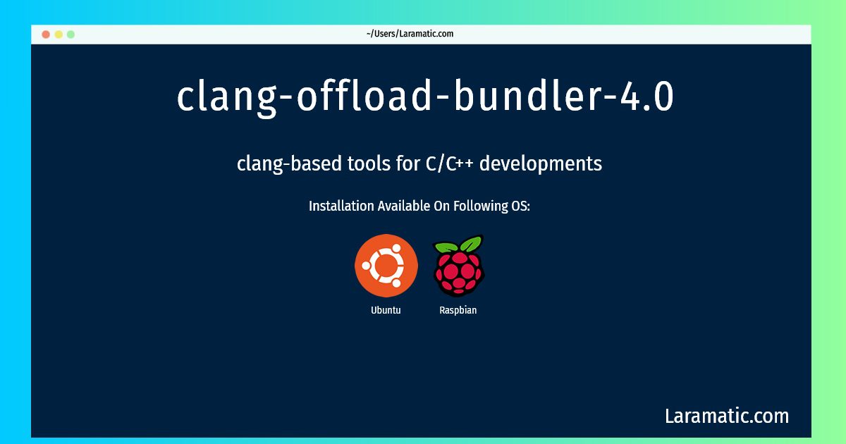 clang offload bundler 4 0