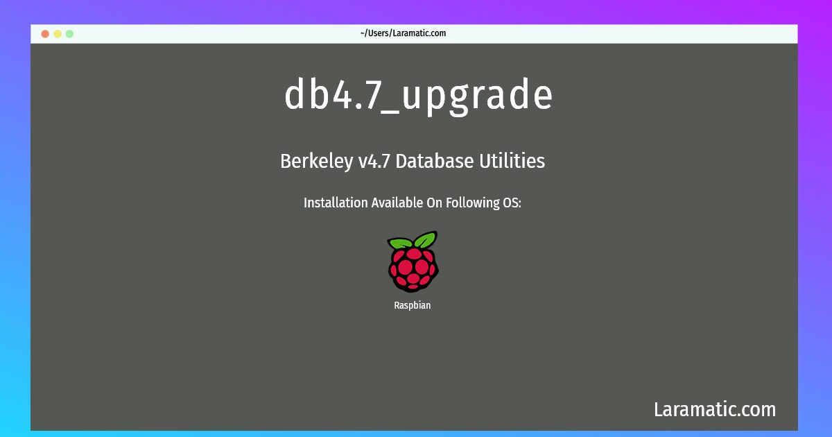db4 7 upgrade