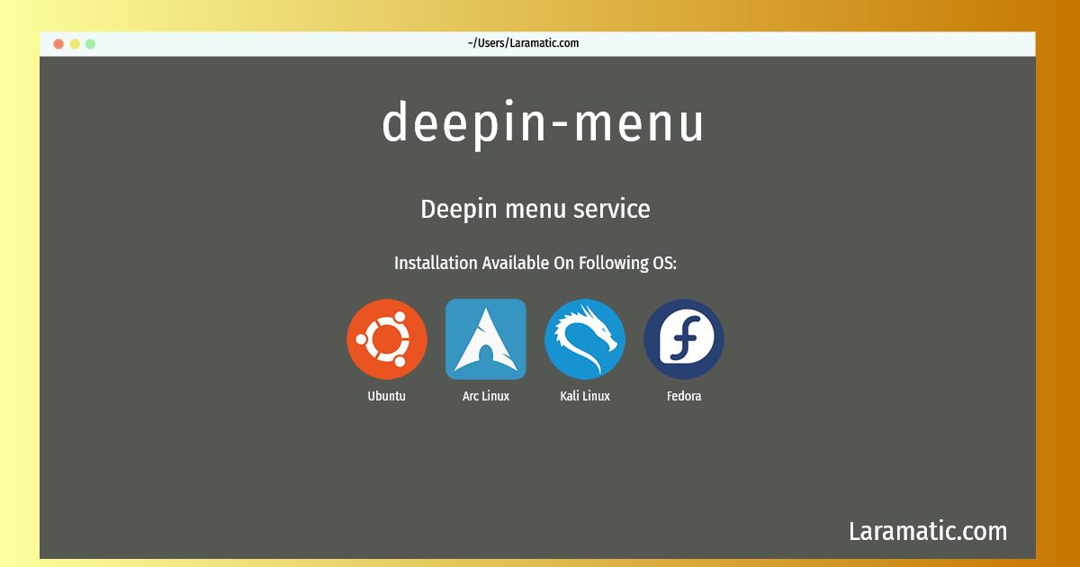 deepin menu