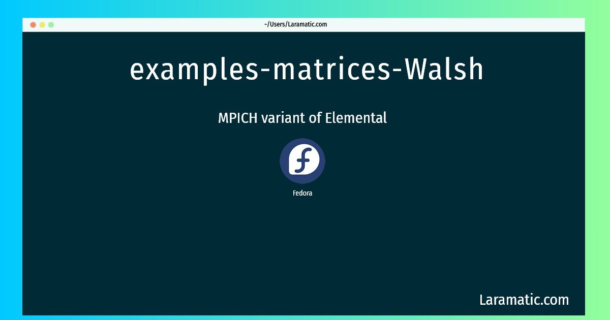 examples matrices walsh